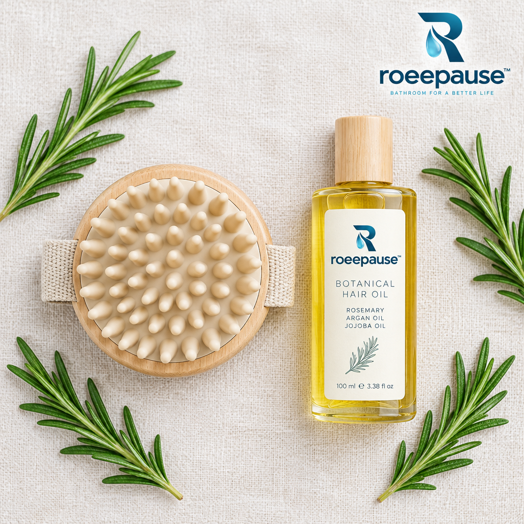 roeepause™ ZenScrub Magnetic Scalp Massage Brush | 100% Food-Grade Liquid Silicone Pebble Exfoliator with 19 Conical Shiatsu Nodes & Floating Wall Dock