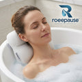 roeepause™ AquaGrip Ergonomic Bath Pillow | 4D Air Mesh Cervical Neck & Shoulder Support Spa Cushion with Heavy-Duty Vacuum Suction Anchors & Rapid-Drain Mesh